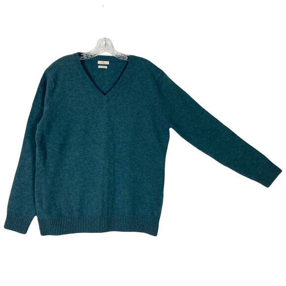 NWOT The House Of Bruar Munrospun Sweater Women US XL Lambswool V Blue Long-Slev - Picture 2 of 9